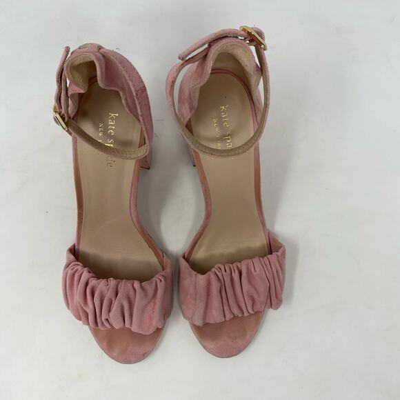 Kate Spade Mona Pink Sandal Suede Heels Pumps Womens Size 8.5 - Picture 4 of 8